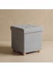 SCENA LIVING Pouf mit Stauraum auf hölzernen Beinen in Grau, (B) 38 x (H) 38 x (L) 38 cm