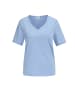 GOLDNER Kurzgröße:  Halbarm Basic-Shirt aus Baumwolle in hellblau