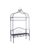 relaxdays Rosenbogen mit Bank in Schwarz - (B)122 x (H)220 x (T)43 cm