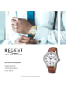Regent Armbanduhr Regent Lederarmband braun, weiß extra groß (ca. 43mm)