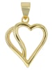 Adeliás Damen Anhänger Herz aus 925 Silber in gold