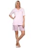 NORMANN kurzarm Schlafanzug Shorty Pyjama Ethnolook in rosa