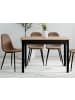 Furn.Design Esstisch Eiche Artisan, schwarz 110 x 67 cm, Küchentisch in modernem Design