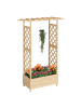 relaxdays Pflanzkasten-Rankgitter in Natur - (B)110 x (H)183 x (T)44 cm