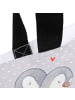 Mr. & Mrs. Panda Tasche Pinguine Kuscheln mit Spruch in Grau Pastell