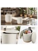 tectake 2er Set Sitzhocker mit Stauraum Orchide mit Bouclé-Bezug, creme