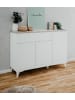 Furn.Design Sideboard weiß, Sandstein 133 cm, Kommode 3-türig