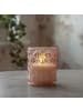 STAR Trading LED Kerze ,Flamme Romb', Windlicht, Batterie + Timer, flackernd, rosa