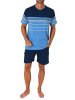NORMANN kurzarm Schlafanzug Shorty Streifen - 80344 in blau