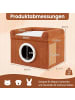 COSTWAY Katzenhaus faltbar 49 x 41 x 39 cm in Braun