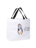 Mr. & Mrs. Panda Damen Schultertasche Pinguin Lolli mit Spruch in Weiß