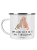 Mr. & Mrs. Panda Emaille Tasse Haustiere pflegen mit Spruch in Weiß