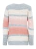 CARTOON Strickpullover mit Blockstreifen in Grau/Rosa