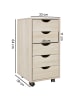 FineBuy Rollcontainer in Grau / MDF / 33x38x64