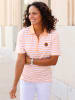 WITT WEIDEN Poloshirt in apricot-weiß-geringelt