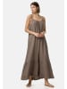 PM SELECTED Musselin Maxikleid in Taupe