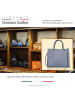 Florence Leder Handtasche Florence Tasche blau, grau ca. 32cm