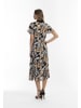 faina Damen Midikleid Mit Allover-Print in Schwarz Mehrfarbig