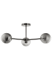 home24 home24 Deckenleuchte 3-flammig (1er Set) - Grau - Glas & Metall - 62.0 x 25.0 x 62.0 cm in Grau