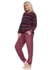 NORMANN Frottee Schlafanzug langarm Bündchen Streifenoptik in beere1