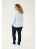 KAFFE curve Bluse langarm KCsida Regular fit in Light Blue / Chalk Stripe
