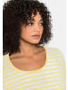 sheego T-Shirt in zitrone-weiß