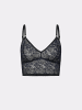 Erlich Textil  Iconic Lace Bralette Top aus nachhaltiger Spitze - verstellbare Träger in schatten schwarz