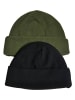 Urban Classics Urban Classics Unisex Fleece Beanie 2-Pack in tiniolive/black