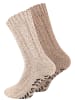 Cotton Prime® 2 Paar Norweger Woll-Strick-Socken in Braun/Beige
