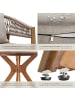tectake Runder Tisch aus Akazienholz mit Sonnenmuster, wetterfest, Rope-Design