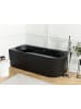 Beliani Eckbadewannen GOCTA in Schwarz - (W) 80 x (H) 60 x (L) 170 cm rechtsseitig