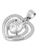 Adeliás Damen Anhänger – Herz Herzanhänger aus 925 Silber mit Zirkonia in silber