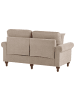 Beliani 2-Sitzer Sofa GINNERUP in Beige/Braun - (W) 154 x (H) 84 x (L) 76 cm