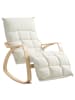 HOMCOM Schaukelstuhl-106-123L x 67B x 92H cm-Cremeweiß