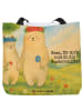 Mr. & Mrs. Panda Tote Bag Bären mit Blumenkranz Design mit Spruch in Weiß