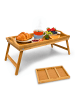 relaxdays 4 x Betttablett in Natur - (B)60 x (H)23 x (T)30 cm