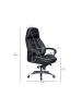 FineBuy Bürostuhl in Schwarz / Leder / 67x67x137