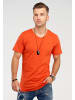 Jack & Jones T-Shirt Print - NEWRAR TEE SS V-NECK in Burnt Ochre