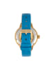 Empress Alice Automatikuhr mit Perlmutt-Skelettzifferblatt und Lederarmband in Blue