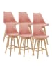 en.casa 6er-Set Barstuhl Lublin in Rosa (H)105cm (B)48cm (T)58cm