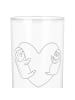 Mr. & Mrs. Panda Longdrinkglas Faultiere Herz mit Spruch in Transparent