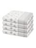 Ross 4 X Handtuch im Set Punkte allover in Silber