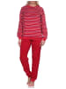 NORMANN langarm Frottee Schlafanzug Pyjama Bündchen Streifen - 81739 in rot