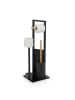 relaxdays WC Garnitur in Schwarz/ Natur - (B)21 x (H)65 x (T)18 cm