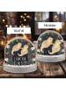 Mr. & Mrs. Panda Schneekugel Otter Hände halten mit Spruch in Kreidetafel