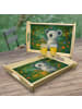 Mr. & Mrs. Panda Holz Tablett Waage Astrologie Design ohne Spruch in Weiß