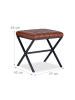 relaxdays Sitzhocker in Schwarz/ Braun - (B)46 x (H)47 x (T)42 cm