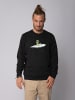 wat? Apparel Sweatshirt Alien on a paper plane in Schwarz