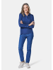 GOLDNER Langarm Poloshirt mit Schmuckband an Knopfleiste in royalblau