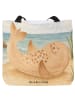 Mr. & Mrs. Panda Tote Bag Robbe Liegen Design ohne Spruch in Weiß